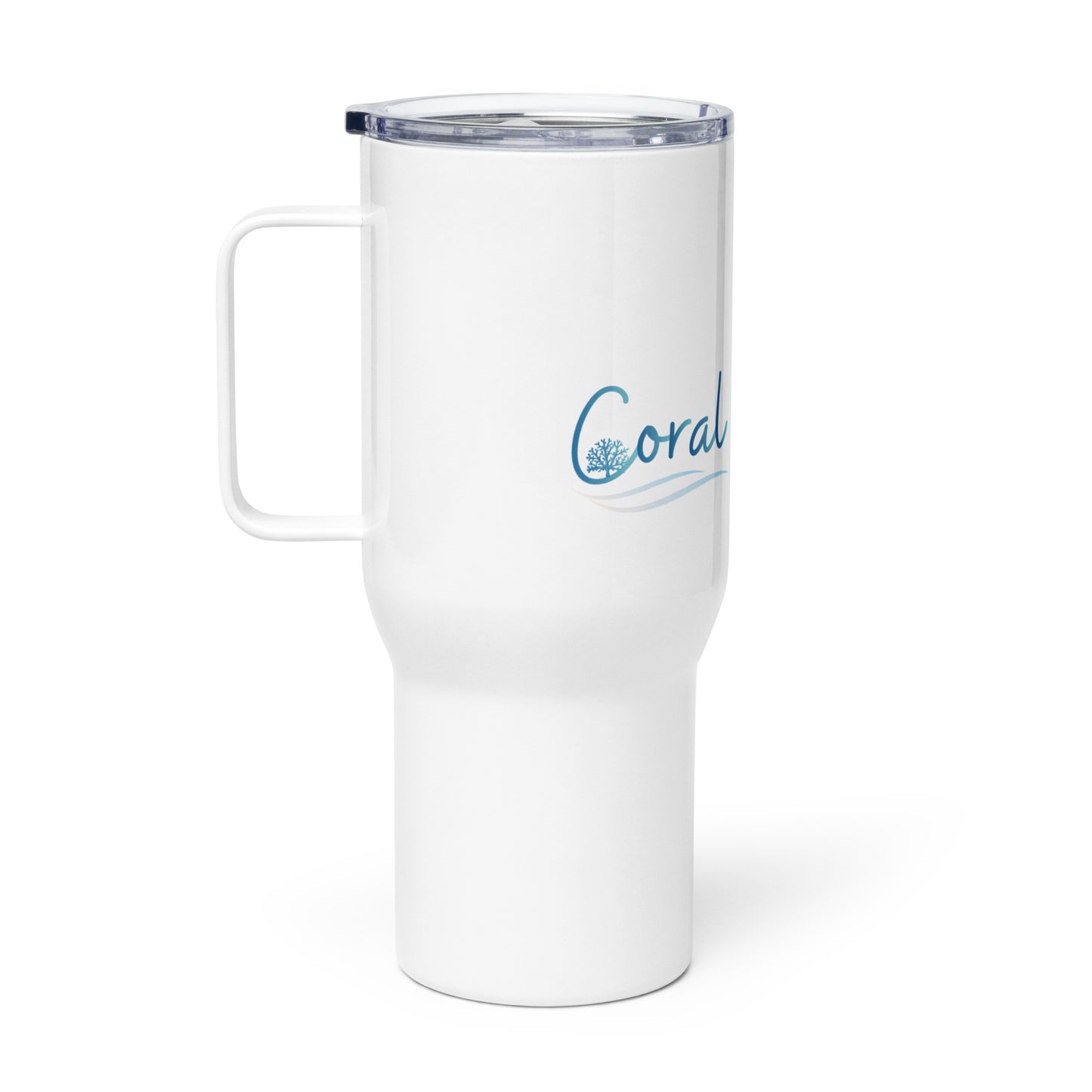 Travel mug with a handle